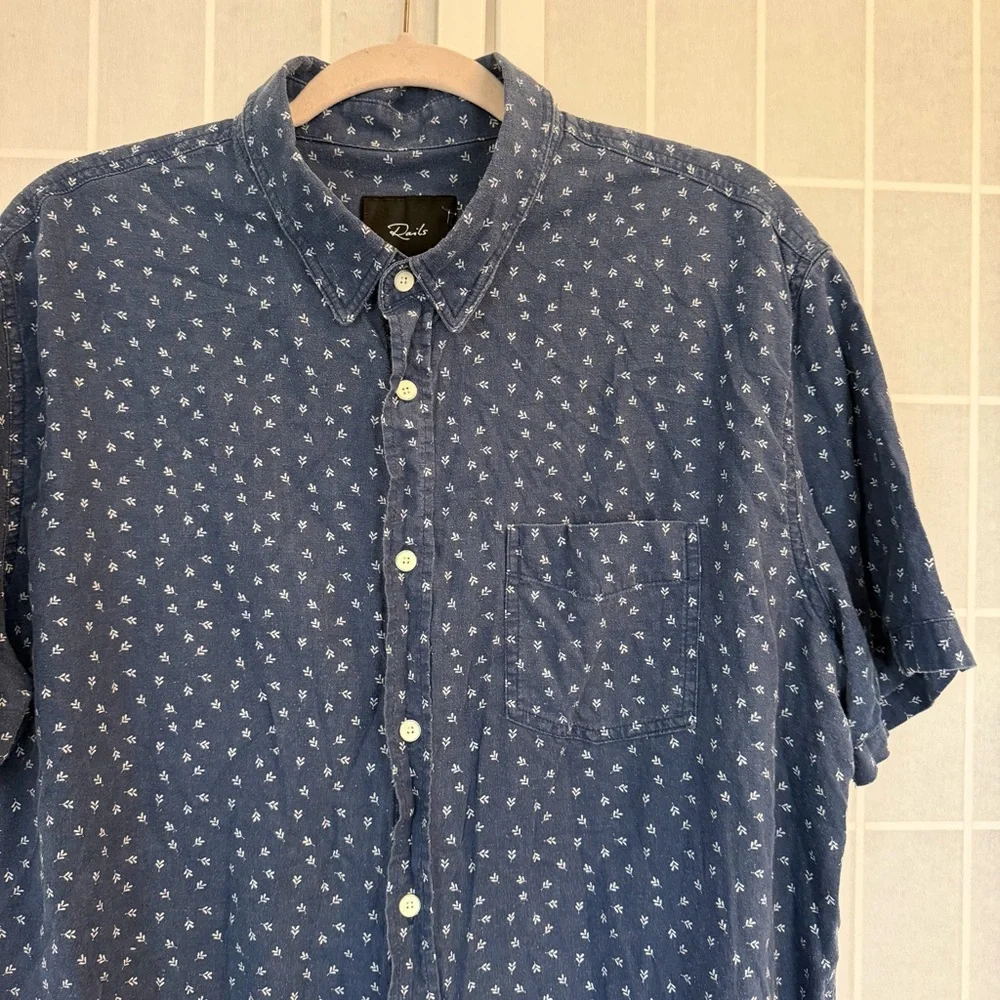 Rails Carson Linen-Blend Shirt Windy Palmate XL NWOT